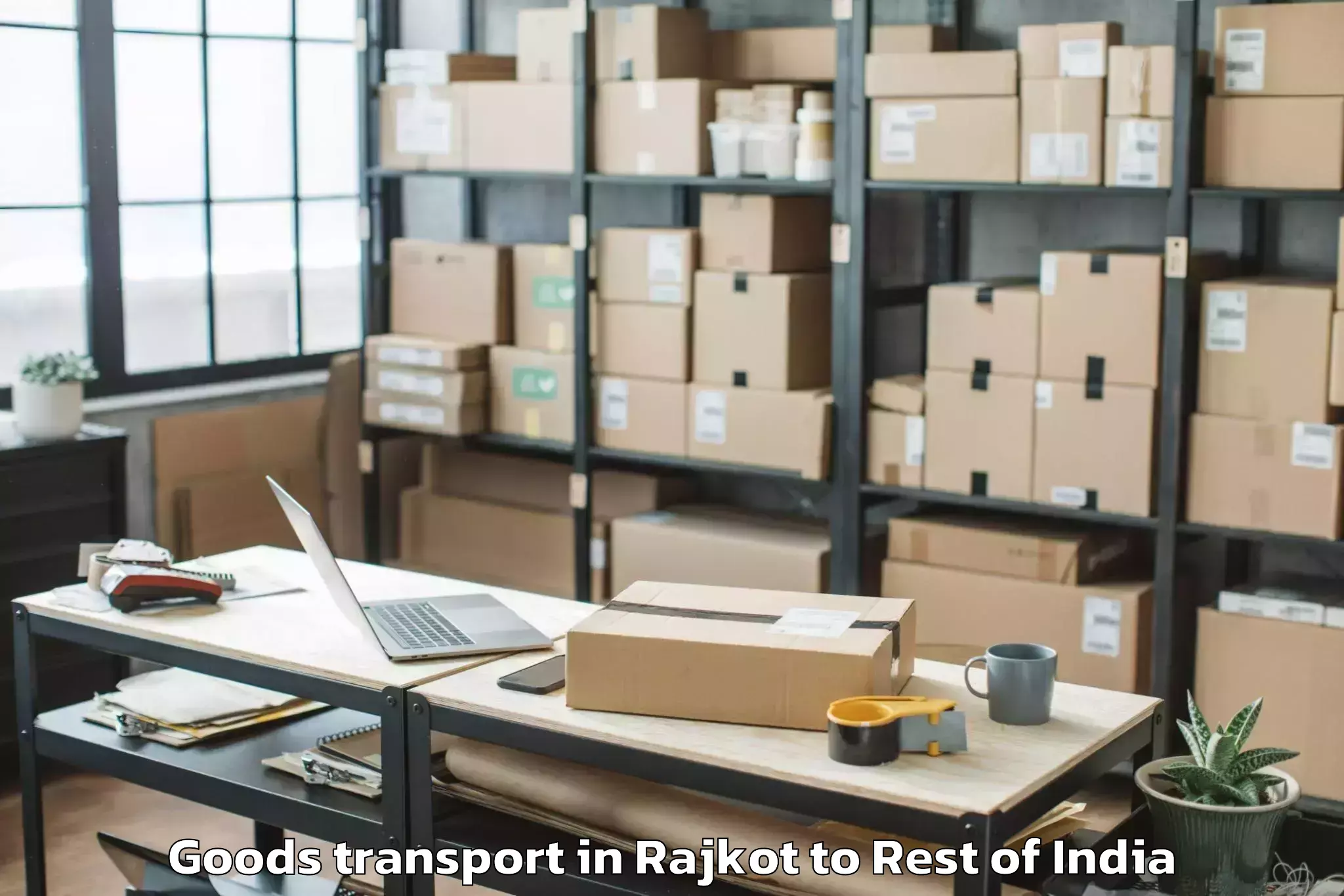 Hassle-Free Rajkot to Sumbal Goods Transport